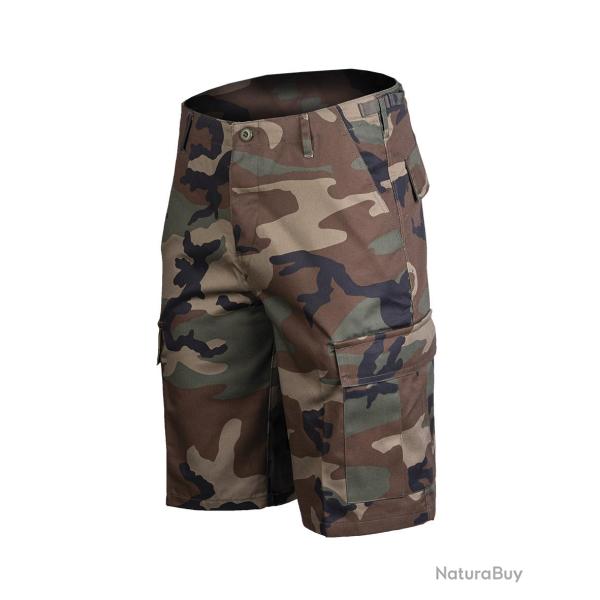 Short tactique Mil-Tec en polycoton 80/20 avec six poches - Woodland / M