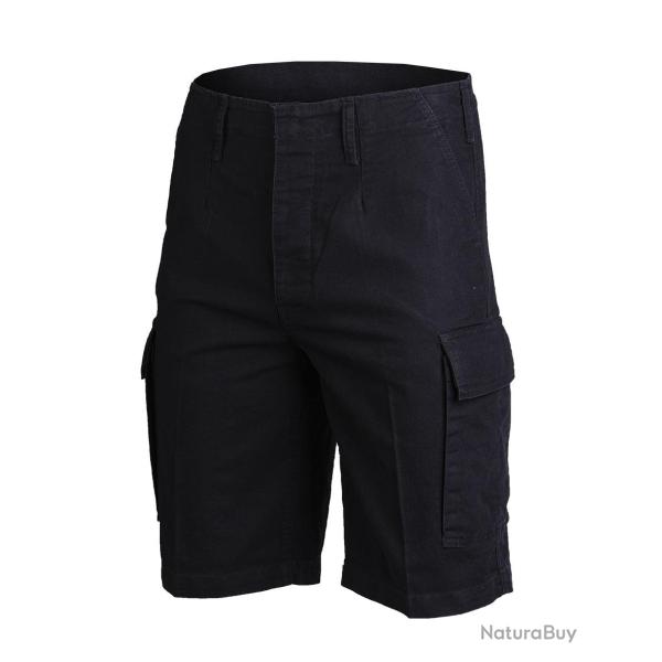 Short type Bundeswehr Mil-Tec en moleskine de coton pr�lav�e - Noir / L