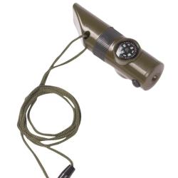 Sifflet de signalisation 6 en 1 Mil-Tec - Vert olive