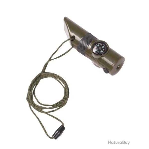 Sifflet de signalisation 6 en 1 Mil-Tec - Vert olive