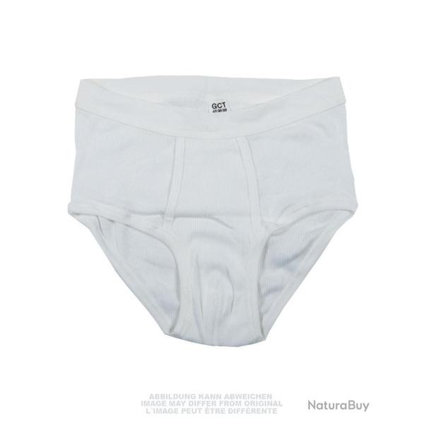 Slip c�tel� Bundeswehr en pur coton de dotation, stock ancien, lot de 20 - Blanc