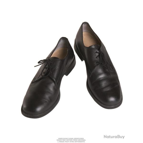 Souliers bas en cuir de la Bundeswehr d'occasion, lot de 10 - Noir