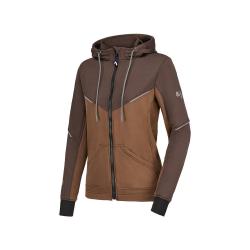Sweat &agrave; capuche femme Haix Zip Hoodie polyester extensible - Marron / Bois / 2XL