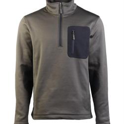 Sweat polaire Mil-Tec stretch zipp&eacute; avec renforts aux coudes - Vert olive / 3XL