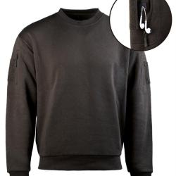 Sweat tactique Mil-Tec col rond en coton-polyester - Noir / 3XL