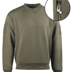 Sweat tactique Mil-Tec col rond en coton-polyester - Vert Ranger / 3XL