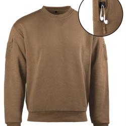 Sweat tactique Mil-Tec col rond en coton-polyester - Coyote / 3XL
