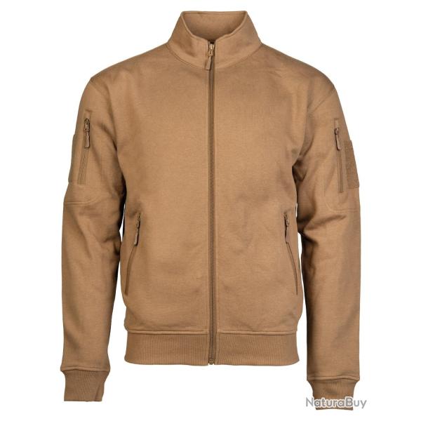 Sweat tactique Mil-Tec en molleton coton polyester � glissi�re - Coyote / M