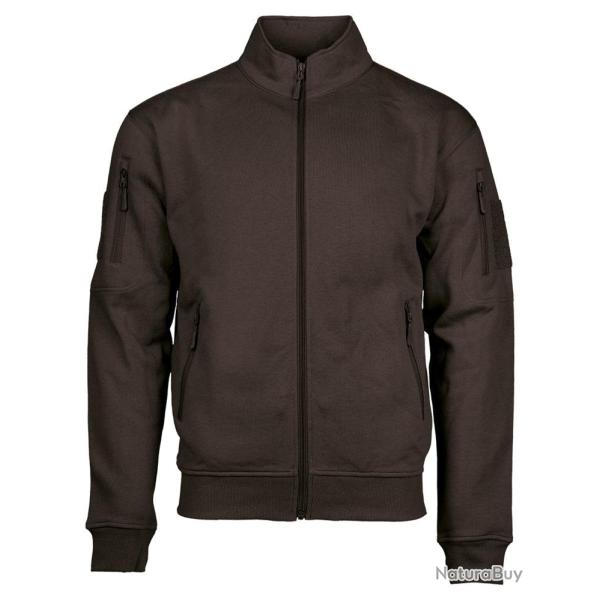 Sweat tactique Mil-Tec en molleton coton polyester � glissi�re - Noir / XL