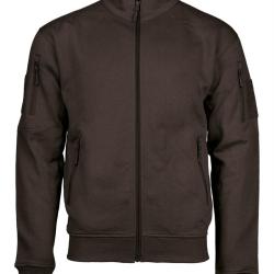 Sweat tactique Mil-Tec en molleton coton polyester &agrave; glissi&egrave;re - Noir / XXL