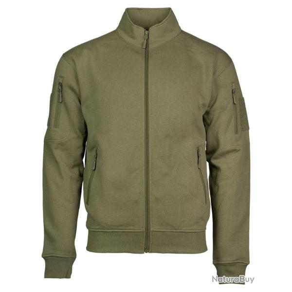 Sweat tactique Mil-Tec en molleton coton polyester � glissi�re - Ranger Green / L