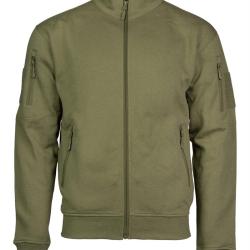 Sweat tactique Mil-Tec en molleton coton polyester &agrave; glissi&egrave;re - Ranger Green / 3XL
