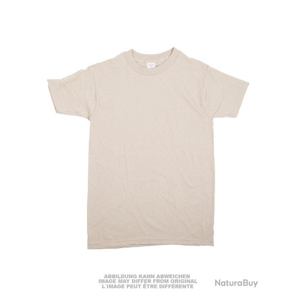 T-shirt de dotation type US en pur coton, stock ancien jamais - Beige