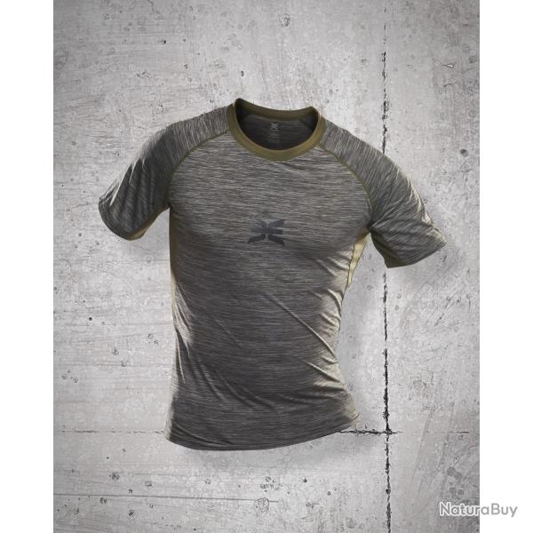 T-shirt de sport GK Undercover Stamina maille extensible - Kaki / 2XL