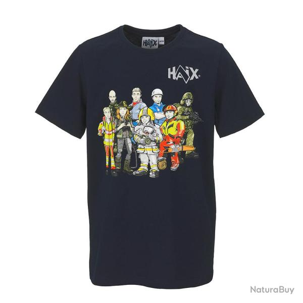 T-shirt enfant Haix Kids Shirt Heroes 100 % coton col rond - Bleu marine / 146/152