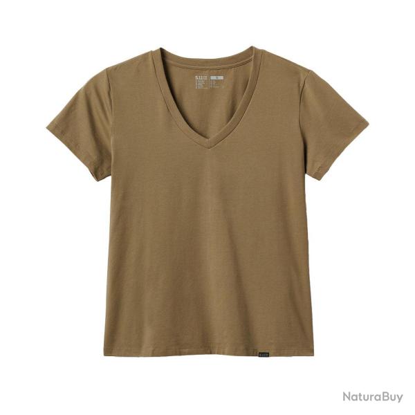 T-shirt femme 5.11 Tactical Elevate V-Neck en jersey coton - Covert Green / XL