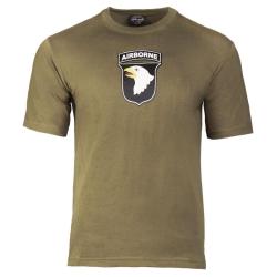 T-shirt imprim&eacute; 101st Airborne Mil-Tec en coton jersey - Vert olive / XXL