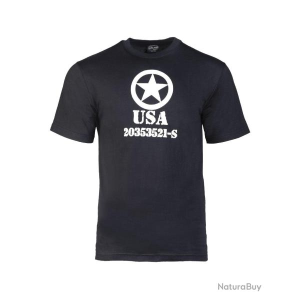 T-shirt imprim� Mil-Tec Allied Star en jersey simple de coton - Noir / M