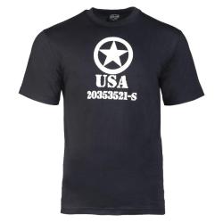 T-shirt imprim&eacute; Mil-Tec Allied Star en jersey simple de coton - Noir / XL