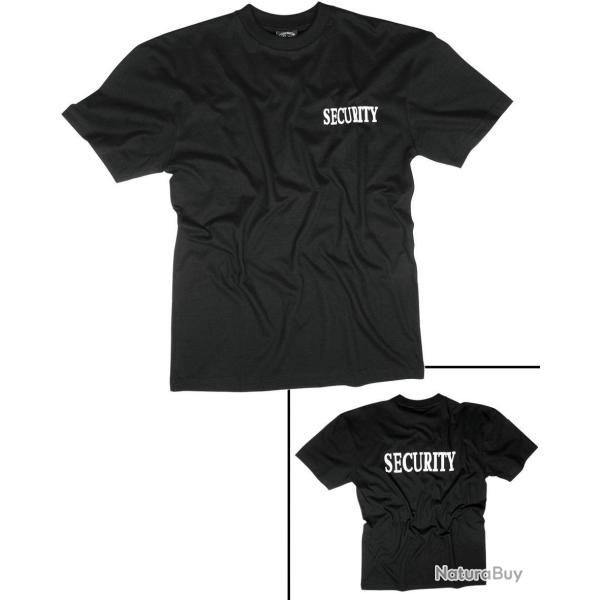 T-shirt imprim� SECURITY Mil-Tec en jersey de coton - Noir / L