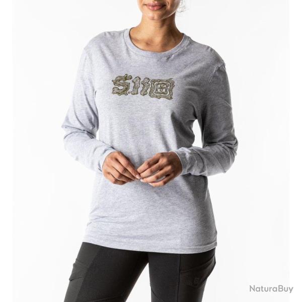 T-shirt manches longues femme 5.11 Tactical Sticks And Stones - Gris chin� / L