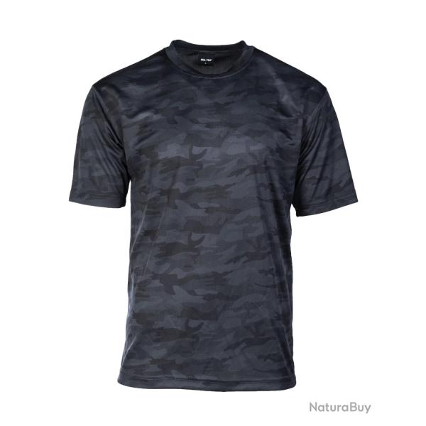 T-shirt Mil-Tec en maille filet polyester respirante � s�chage - Dark Camo / M