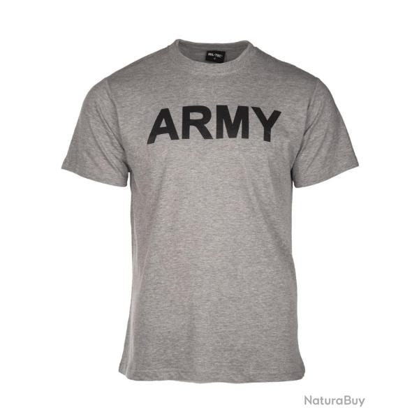 T-shirt Mil-Tec imprim� ARMY en coton et viscose, jersey - Gris / S