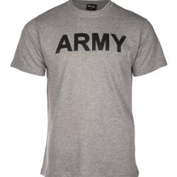 T-shirt Mil-Tec imprim&eacute; ARMY en coton et viscose, jersey - Gris / 3XL