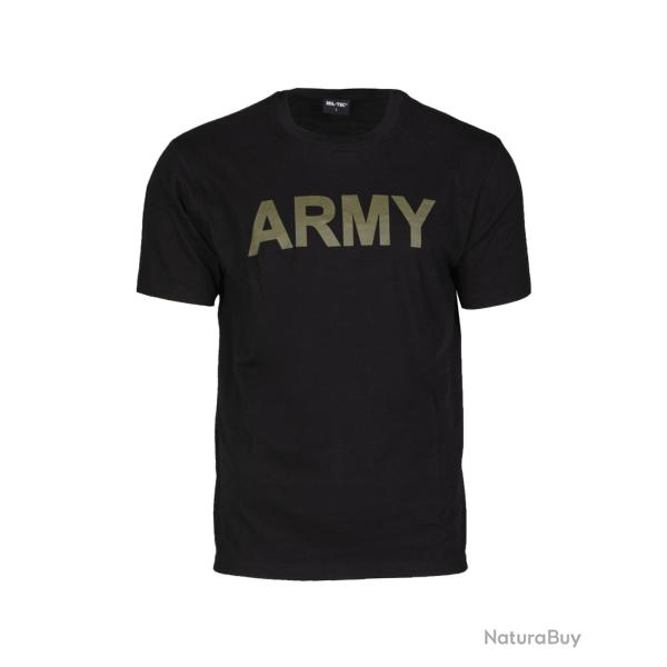 T-shirt Mil-Tec imprim� ARMY en coton et viscose, jersey - Noir / L