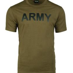 T-shirt Mil-Tec imprim&eacute; ARMY en coton et viscose, jersey - Vert olive / M