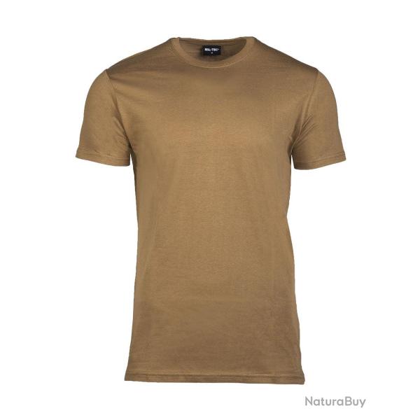 T-shirt militaire type US Mil-Tec en 100 % coton jersey - Coyote / S