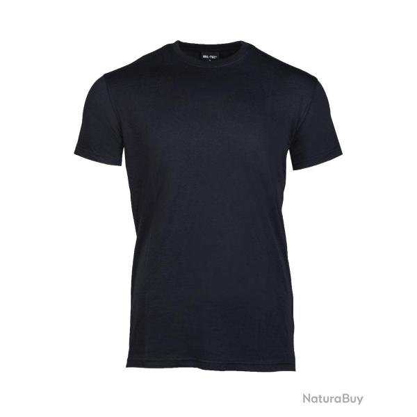 T-shirt militaire type US Mil-Tec en 100 % coton jersey - Noir / M