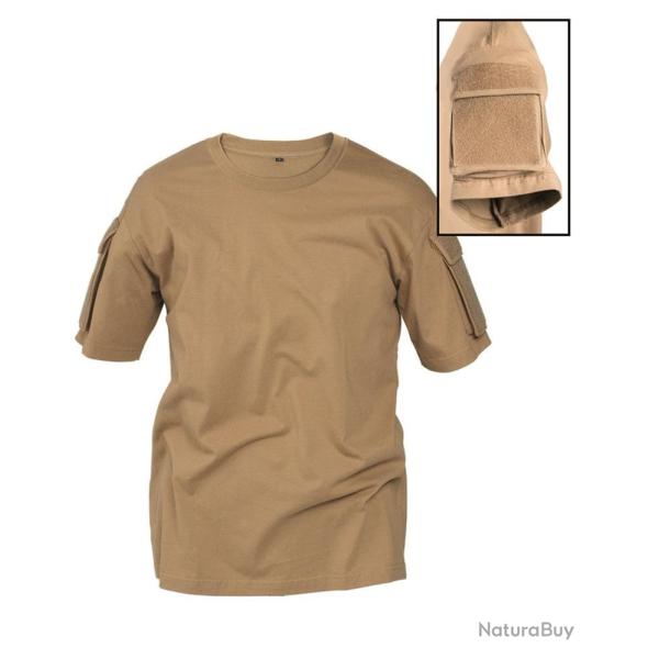 T-shirt tactique Mil-Tec en 100 % coton avec poches - Coyote / 3XL