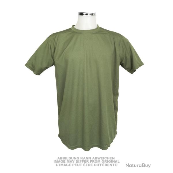 T-shirt technique Coolmax de l'arm�e britannique d'occasion, lot de 5 - Vert