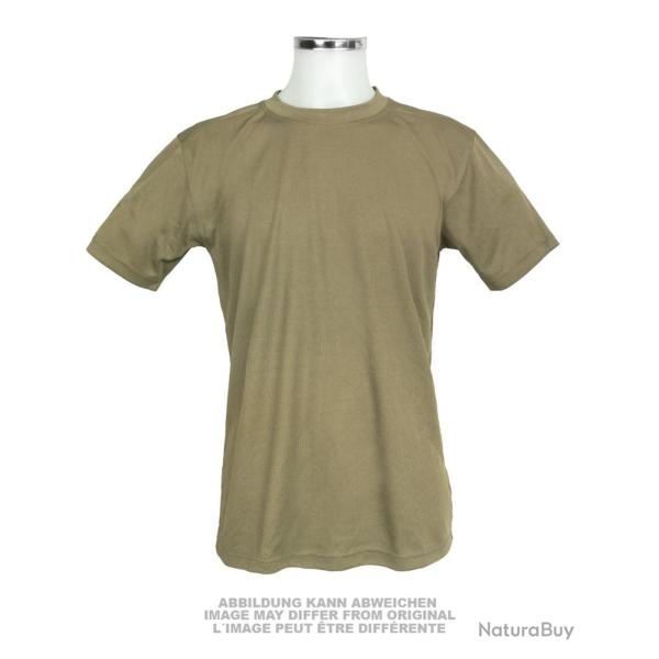 T-shirt technique Coolmax de l'arm�e britannique d'occasion, lot de 5 - Vert olive