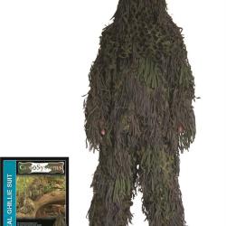 Tenue Ghillie Mil-Tec Jackal trois pi&egrave;ces polyester enduit PU - Woodland / S