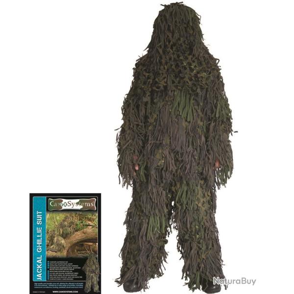Tenue Ghillie Mil-Tec Jackal trois pi�ces polyester enduit PU - Woodland / S