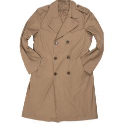 Trench-coat de l'arm&eacute;e italienne, manteau long d'occasion - Vert olive