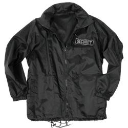 Veste coupe-vent Mil-Tec Security en nylon avec capuche - Noir / M
