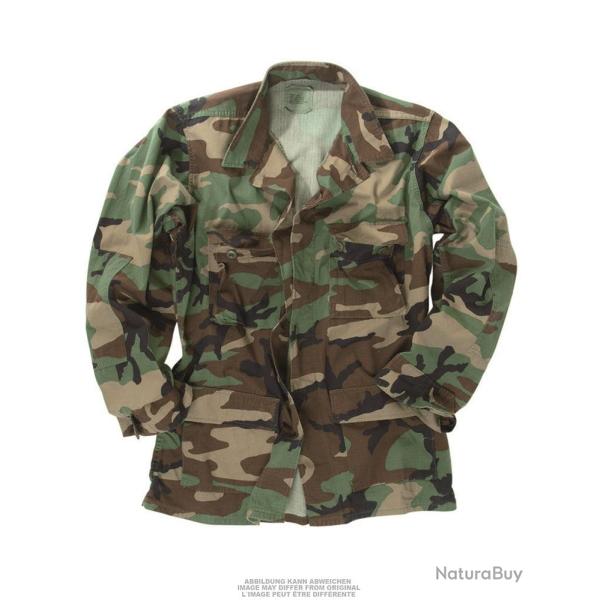 Veste de combat BDU am�ricaine en toile ripstop d'occasion - Woodland