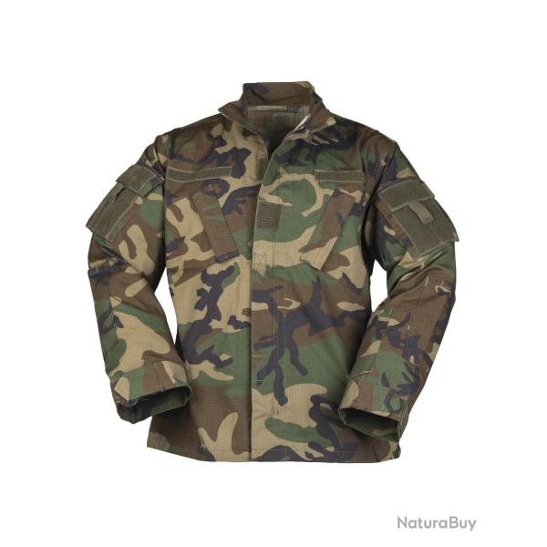 Veste de combat type ACU Mil-Tec en coton ripstop - Woodland / S