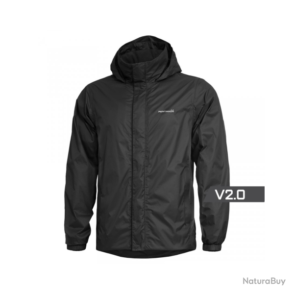 Veste de pluie Pentagon Atlantic 2.0 nylon ripstop - Noir / XXL