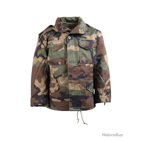 Veste M65 type US Mil-Tec enfant en polycoton twill - Woodland / XL