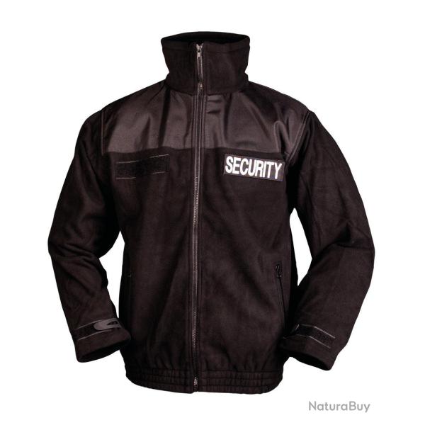 Veste polaire Mil-Tec Security en polyester renforts coudes - Noir / XXL