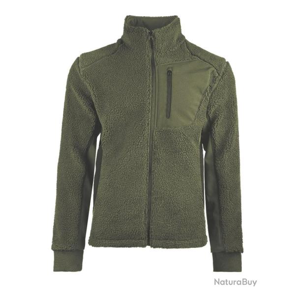 Veste polaire Sherpa Mil-Tec Bearforce avec inserts softshell - Vert olive / 3XL