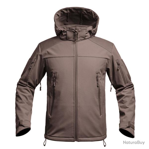 Veste softshell A10 Equipment V2 Fighter � capuche amovible - Brun Terre de France / S