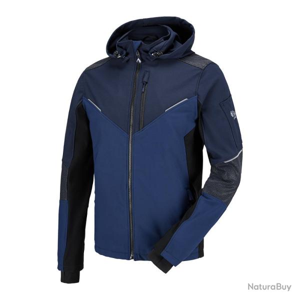 Veste softshell Haix Flextreme rev�tement c�ramique coudes - Bleu marine / Bleu / 5XL