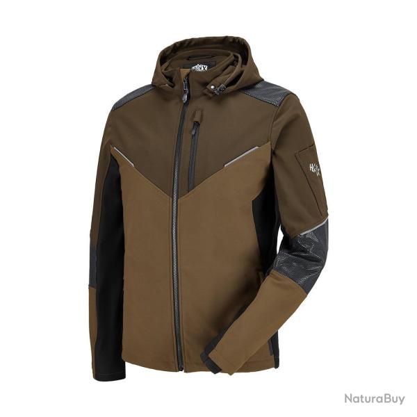 Veste softshell Haix Flextreme rev�tement c�ramique coudes - Marron / Bois / L
