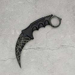 Couteau Karambit Night Crimson Web CS:GO/CS2 IRL - Lame aff&ucirc;t&eacute;e en acier inox - R&eacute;plique