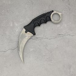 Couteau Karambit Silver Crimson Web CS:GO/CS2 IRL - Lame aff&ucirc;t&eacute;e en acier inox - R&eacute;plique